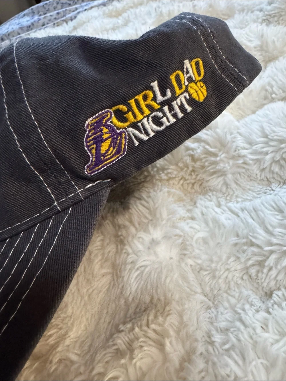 Black LA Baseball Cap with White Embroidered Logo